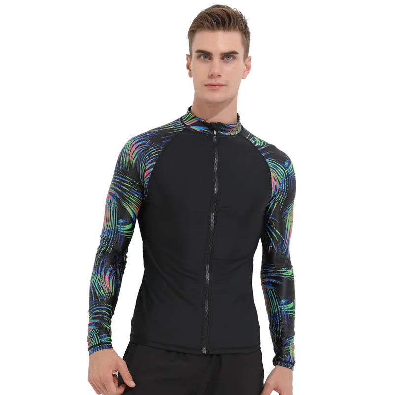 

2018 Men Rashguard Long sleeve Dive Surf Snorkel Swim Bathing Suit Bather Pool Swimsuit Swimwear Beach Wetsuit Wear Rash Guard