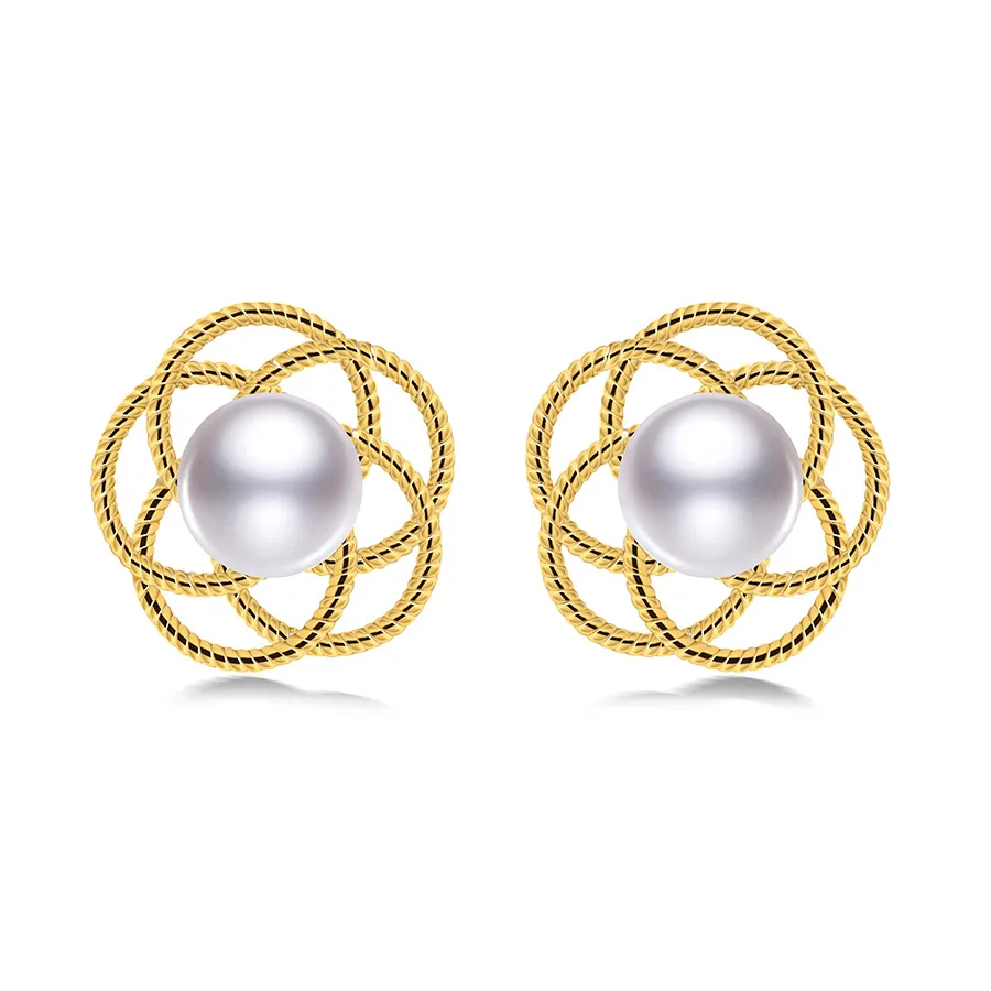Fashion Jewelry Cute Flower Pearl Earring 100 Natural Freshwater
