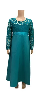 Новые платья для мамы и дочки в мусульманском стиле; платье для мамы и дочки; кружевное платье; Качественные халаты в мусульманском стиле Рамадан; Семейные комплекты одежды - Цвет: girl 2