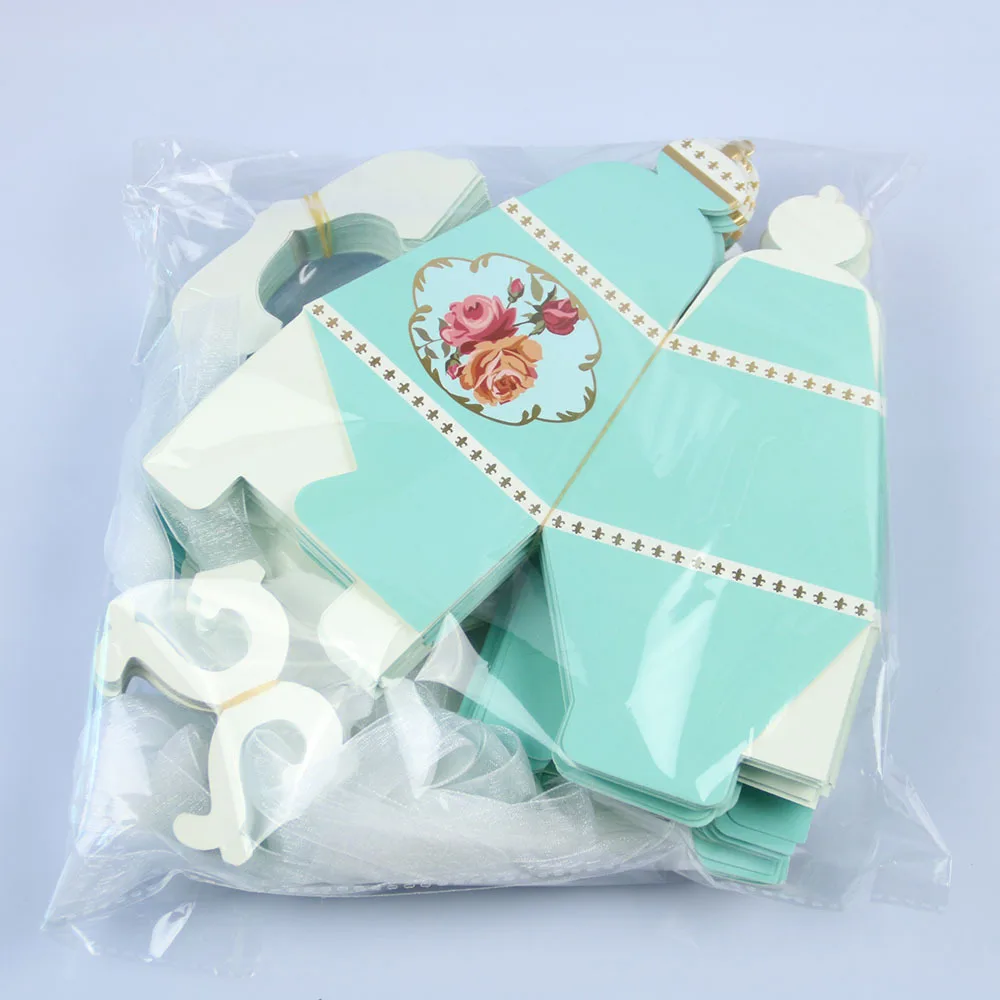 100/50 шт Королевский чайник, свадебный подарок, коробка для конфет, подарок для ребенка, подарочные бумажные коробки, детские принадлежности для дня рождения, розовый, синий, красный
