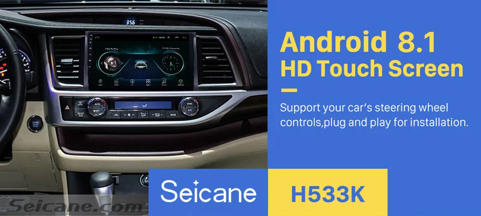 Perfect Seicane 10.1 inch for 2015 Toyota Highlander Android 8.1 GPS Navigation System 1024*600 Touchscreen Radio Bluetooth OBD2 DVR SWC 0