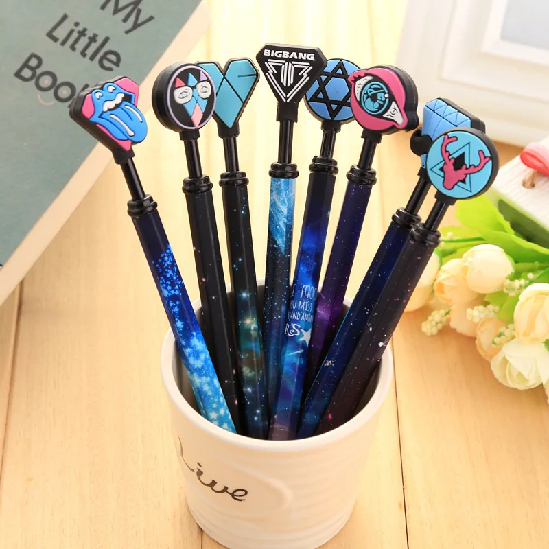 

4 pcs/lot 0.35mm Fashion Space Starry Sky Night Sky Gel Ink Pen Kawaii Beautiful Signature Pen Escolar Papelaria School Supply