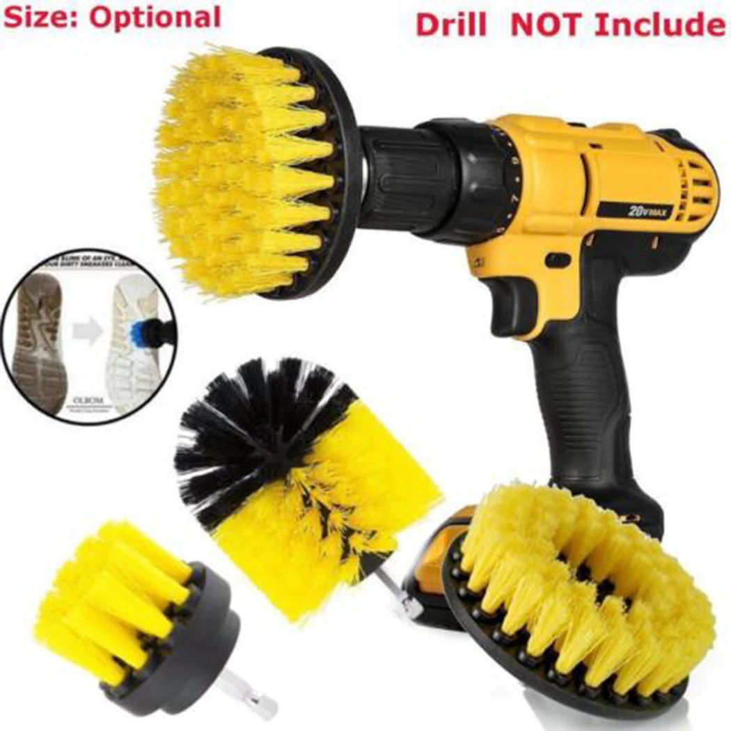 3Pcs/Set Power Scrubber Brush Drill Brush Clean for Bathroom Surfaces