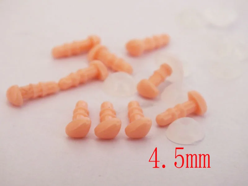 Free Shipping!! 60pcs 4.5mm  pink triangle safety nose(with washers) Amigurumi noses