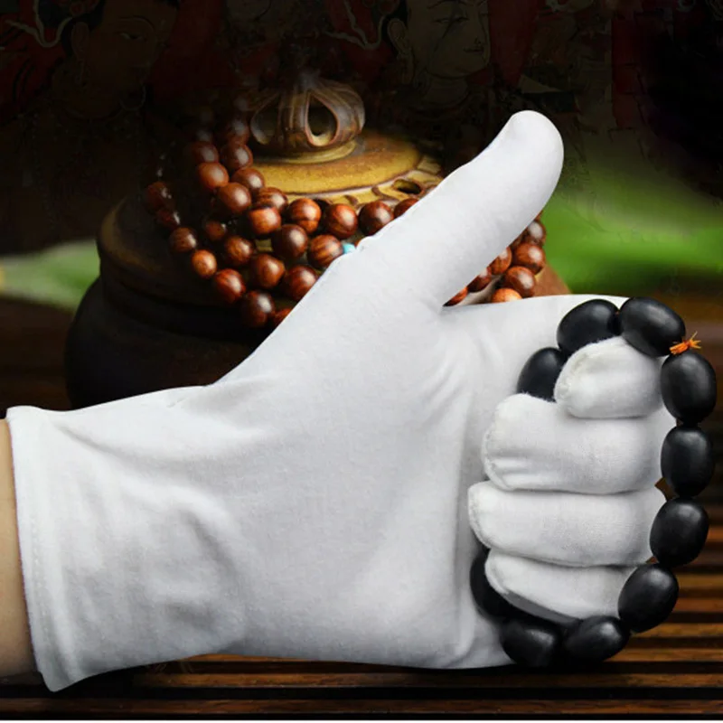 

12 pairs of high quality cotton sweat white soft gloves clothing accessories processing work hand gloves HUG-Deals