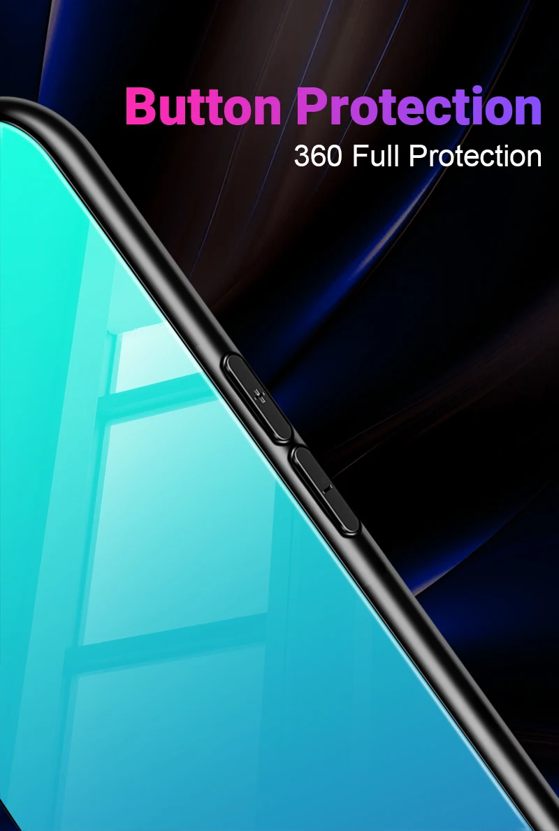 Gradient Glass Case For Huawei Honor 8X 9 Lite 10 Color Phone Case For Huawei P20 Lite P Smart Plus Nova 3i Luxury Cover Shell