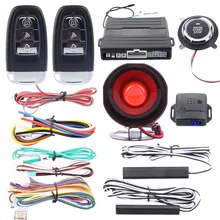 Easyguard PKE car alarm system remote lock unlock remote engine start push button start stop remote trunk release shock alarm