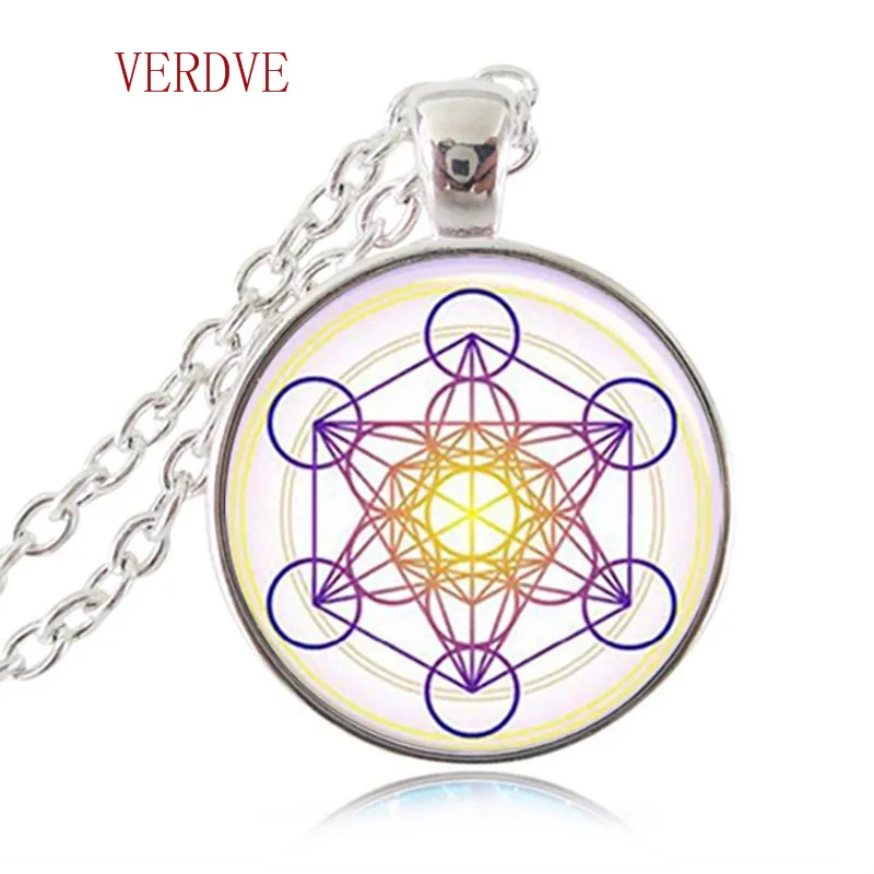 Кулон Metatron в виде священного кубика ожерелье с геометрическим цветком жизни