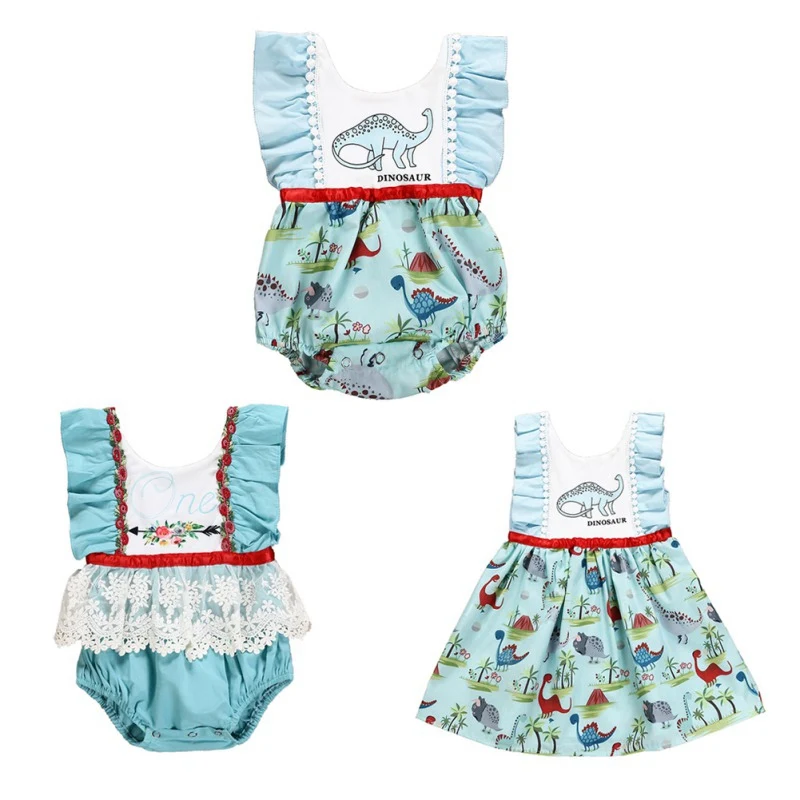 

Family Matching Outfits Sister Family Clothing Set Baby Kids Girls Casual Dress Baby Clothes Flare Sleeve Romper Jumpsuit