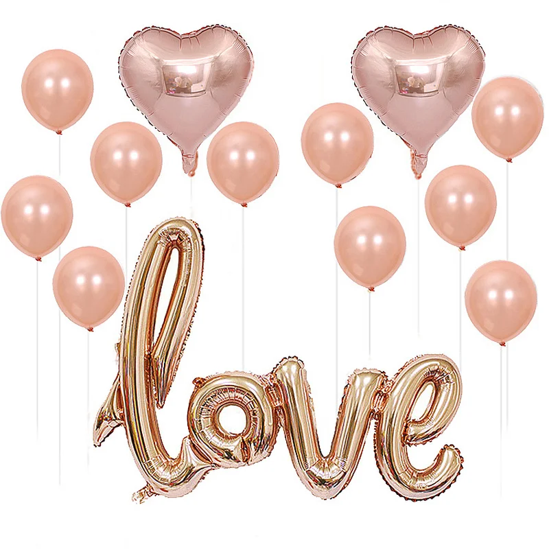 

Confetti latex ballon LOVE and 18-inch Heart-shaped Aluminum Film Balloon Wedding Valentines Birthday Party Decoration