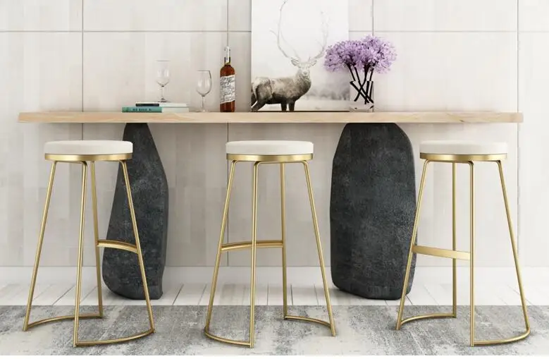 Nordic Iron Art Household Bar Chair Modern Simple Bar Chair High Stand Bar Chair Bar Chair Beauty Bench