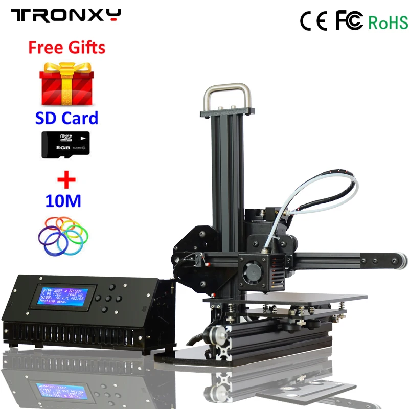 

Tronxy 3d printer Aluminium Structure 3d printer diy 3d printers 150*150*150m Kit ABS LCD screen with 10M Filament 8G SD As Gift
