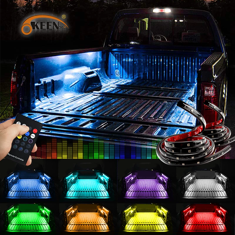 OKEEN 2*150 см автомобильный Стайлинг 2шт RGB светодиодный под автомобилем светящиеся