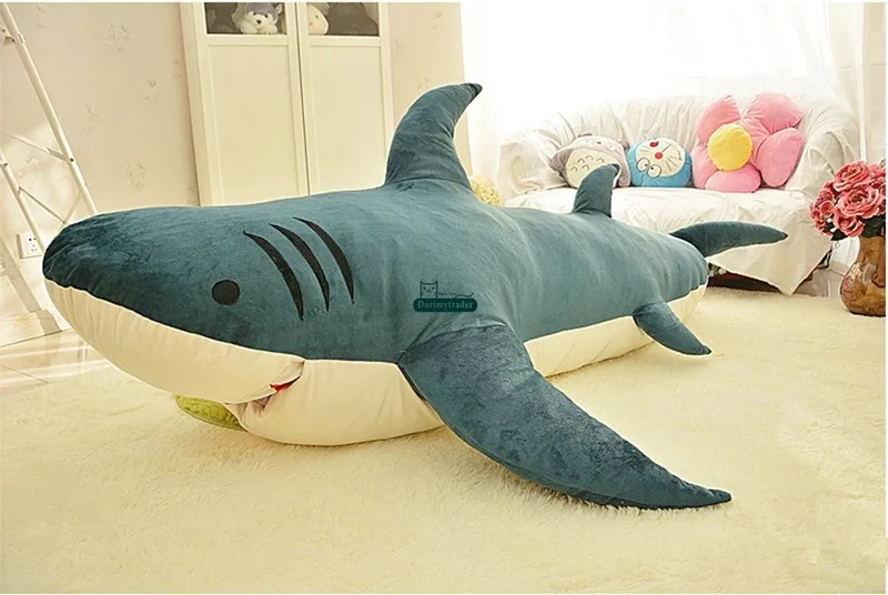 Dorimytrader Cartoon Animal Shark Beanbag Плюшевые мягкие акулы Игрушка Спящая сумка Tatami Sofa Mat Отличный подарок для детей Lover 2 Размеры