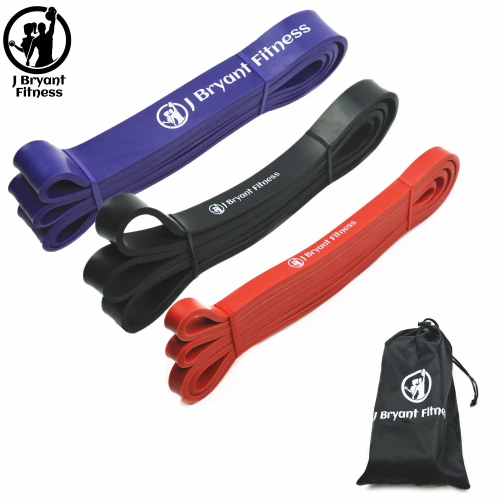 Set of 3 Latex Power Resistance Pull Up Bands For Strengthen Muscles and Weight Training Stretch