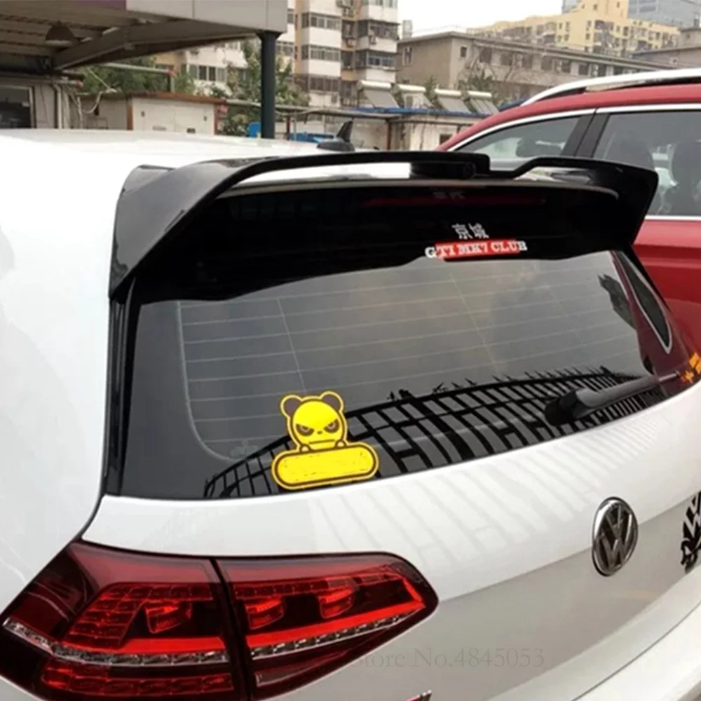 Для Volkswagen GOLF MK7 черный спойлер до Защита от солнца на заднее стекло авто крыши надрезаемая подкладка, abs Пластик автомобиля хвост крыла грунтовка Цвет задние спойлеры