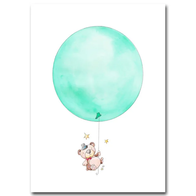 Watercolor-Balloon-Bear-Elephant-Cartoon-Poster-Print-Minimalist-Painting-Wall-Art-canvas-Picture-Nordic-Style-Kids.jpg_640x640
