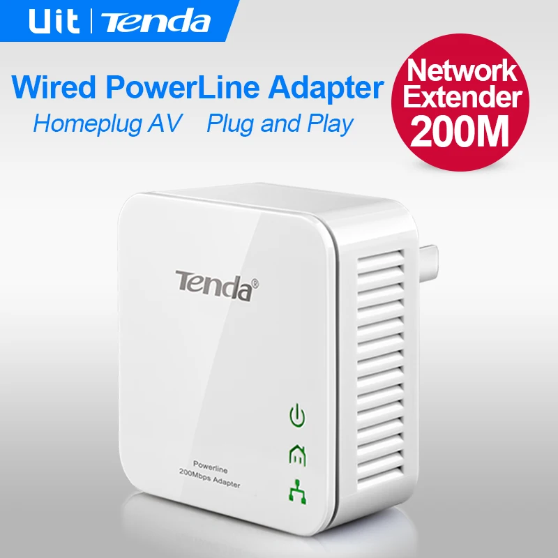1PCS Tenda P202 200Mbps PowerLine Ethernet Adapter PLC Adapter Wireless WiFi extender Powerline Network IPTV Homeplug