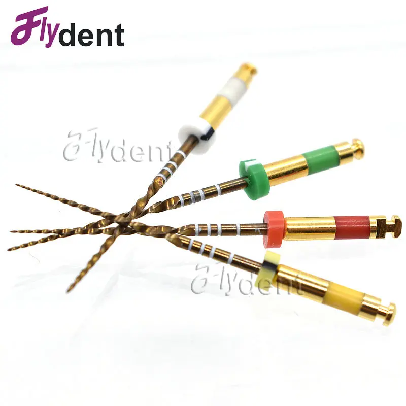1 Set (4 Pieces) Dental Endo Rotary Files Wave One Gold For Root Canal