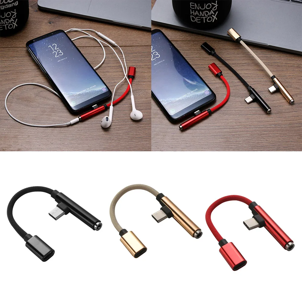 

Universal 2 In 1 AUX Fast USB C Earphone Jack Type-C To 3.5 Mm Adapter Audio Convertor Charging Cable High Quality