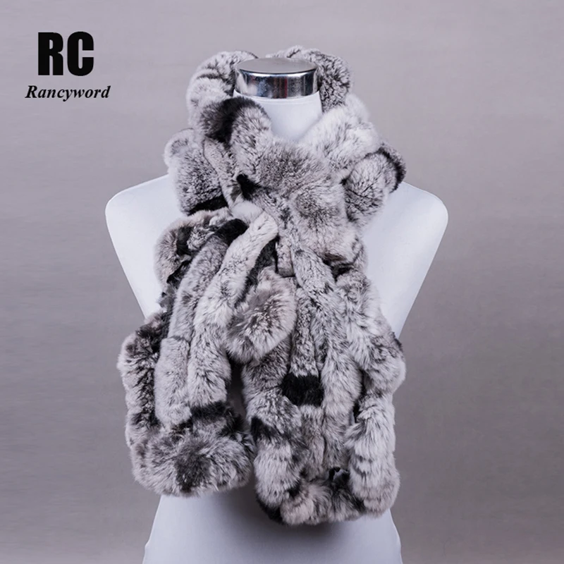 Luxury Real Fur Scarf Winter Natural Rex Rabbit Fur Scarves High Quality Thick Warm Collar Factory Direct (1)-1