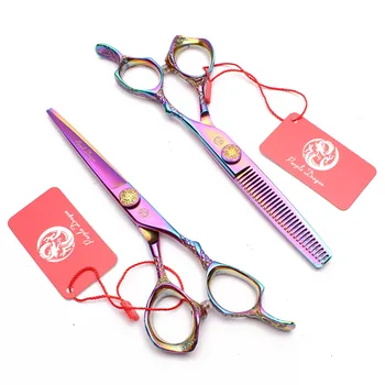 

1Pair 5.5" JP 440C Purple Dragon Professional Barber Scissors Thinning Scissors Cutting Shears Dragon Handle Hair Scissors Z9001