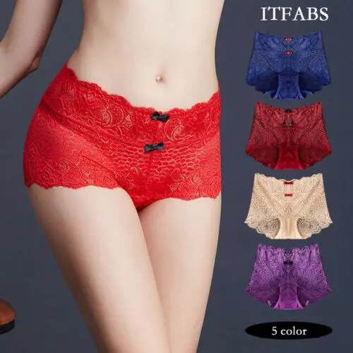

2019 Hot UK Women Sexy Lady Lace Sexy Underwear Boxer Shorts High Waist Panties Briefs Knicker