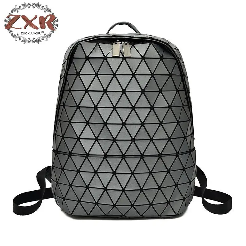 

Backpack Women Fashion Bags Large Capacity Laser Lattice Geometric Luminous Backpack School Bags Female Mochila Escolar