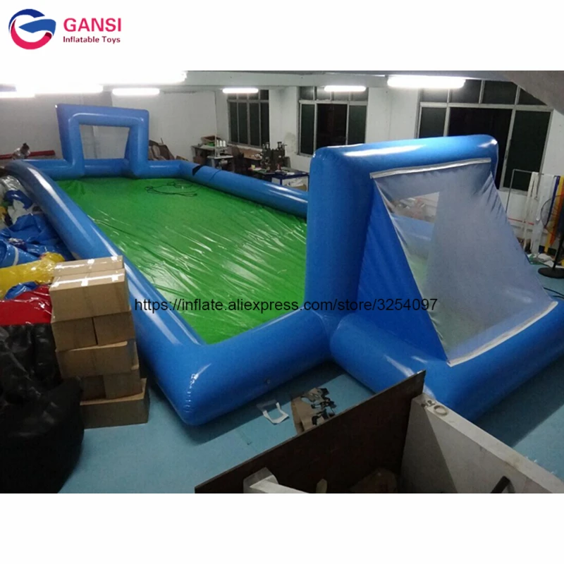 Outdoor Sport Portable Inflatable Soap Football Field,Air Tight Inflatable Soccer Pitch For Football Games backyard football doors inflatable soccer goal kids football gate parent child interaction soccer games field beach soccer net