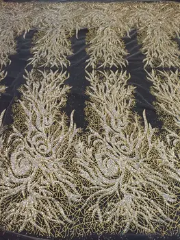 

glued glitter tulle mesh fabric yaking-061 glued glitter sequins lace fabric with beads for party dress