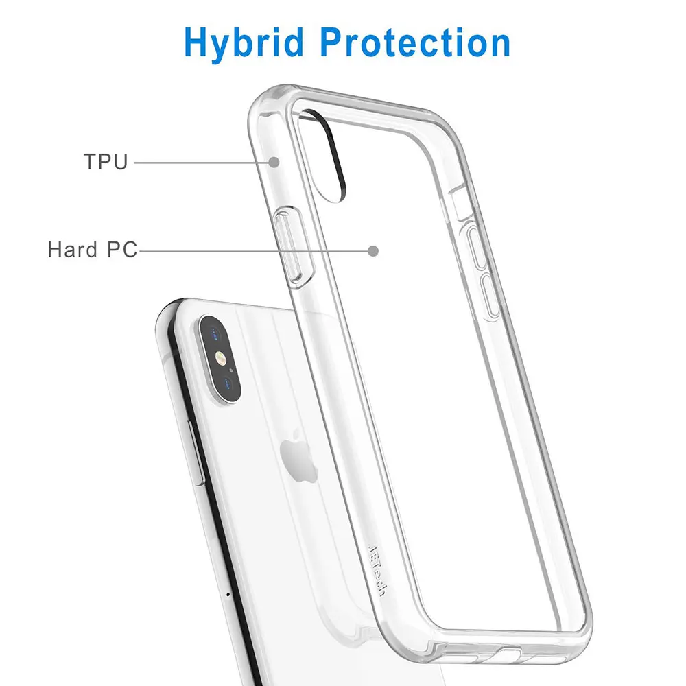 Ascromy For Apple iPhone XS Case TPU Silicon Hybrid Clear PC Back Cover For iPhone X XS Max XR 7 8 6 6S Plus 5 5S SE Accessories (6)