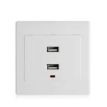 Двойной USB настенное зарядное устройство AC/DC адаптер питания штепсельная розетка панель 220 В розетки