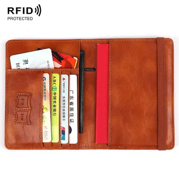 

Anti RFID Blocking Leather Passport Card Holder Wallet Travel UK Passport Cover Case