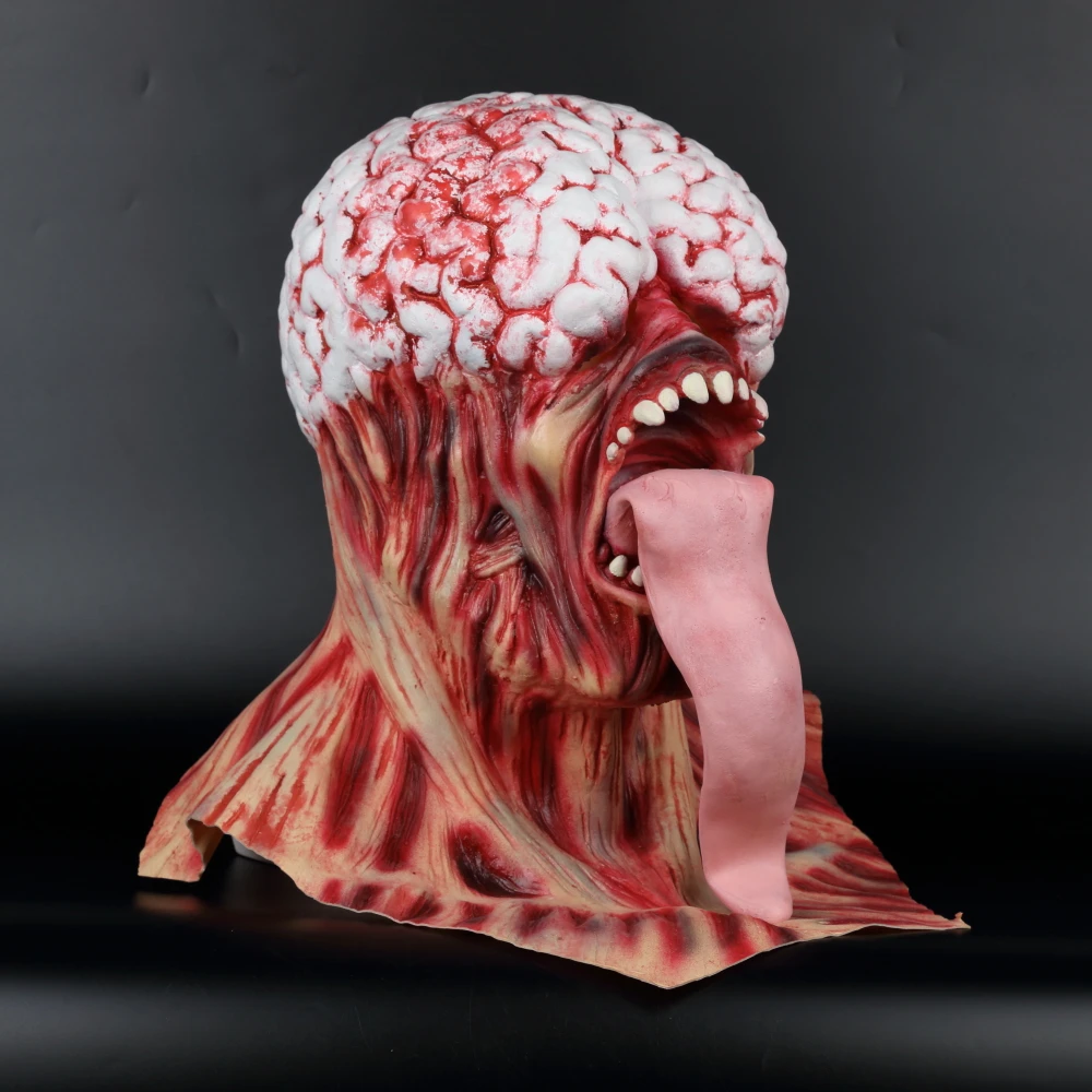 Resident Evil Rotten Horror Zombie Mask Long Tongue Haunted House Secret Room Scary Bloody Latex Eye Mask Cosplay Halloween (23)