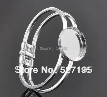

20mm Double Cercle Bracelet Bracelet Cabochon Base Cameo blanc Lunette Plateau De Haute Accessoires