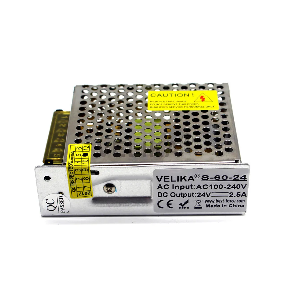 AC DC 24 В 220 A 60 Вт импульсный источник питания светодиодный трансформатор 110 в