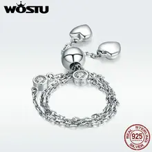 WOSTU, дизайн, серебро 925 пробы, два узора, браслет-цепочка для женщин, Стерлинговое Серебро, ювелирное изделие, сделай сам, подарок, DXB032