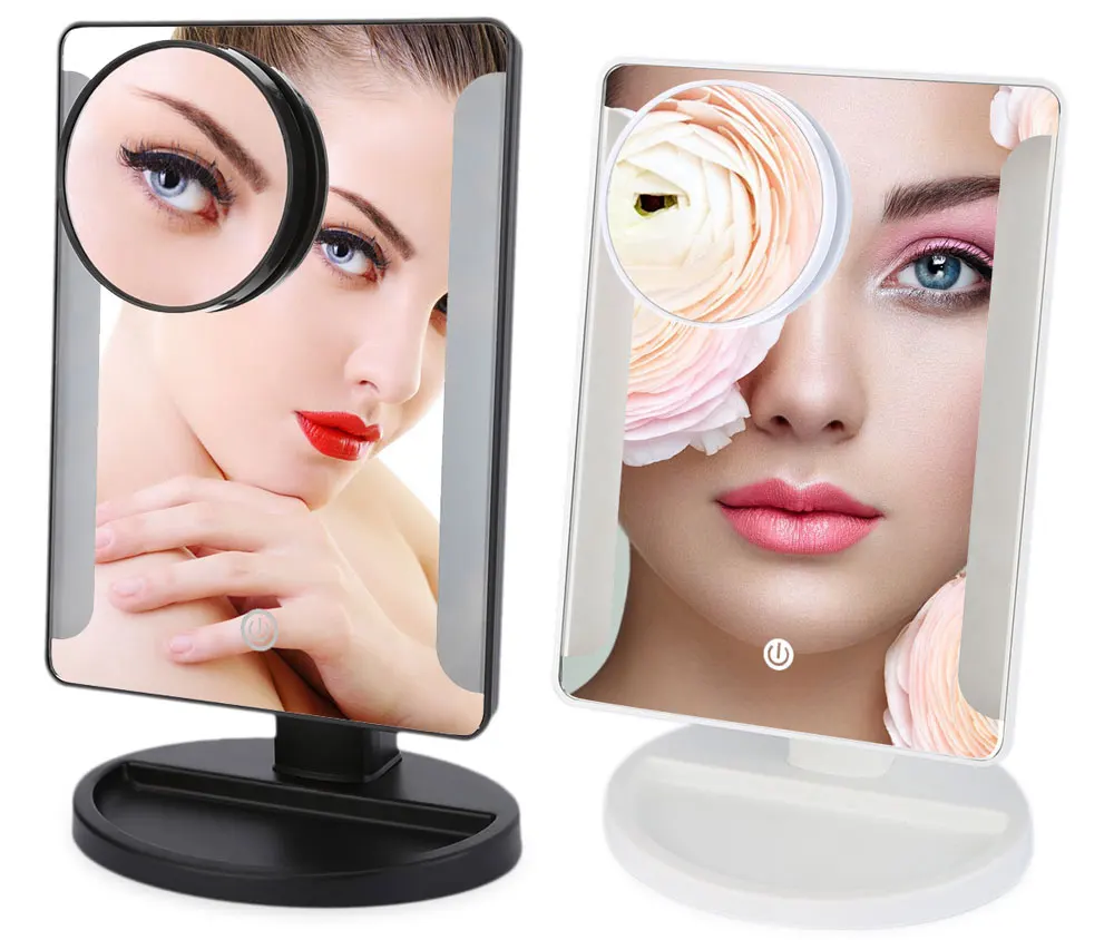 

36 LED USB Power Portable Plastic Framed Mirrors Folding Toilet Lighted Magnifier Makeup Tool