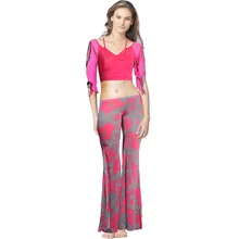 Новинка, сексуальный модный костюм для танца живота, тренировочный комплект для танца живота, Одежда для танцев, топ и штаны, 7143