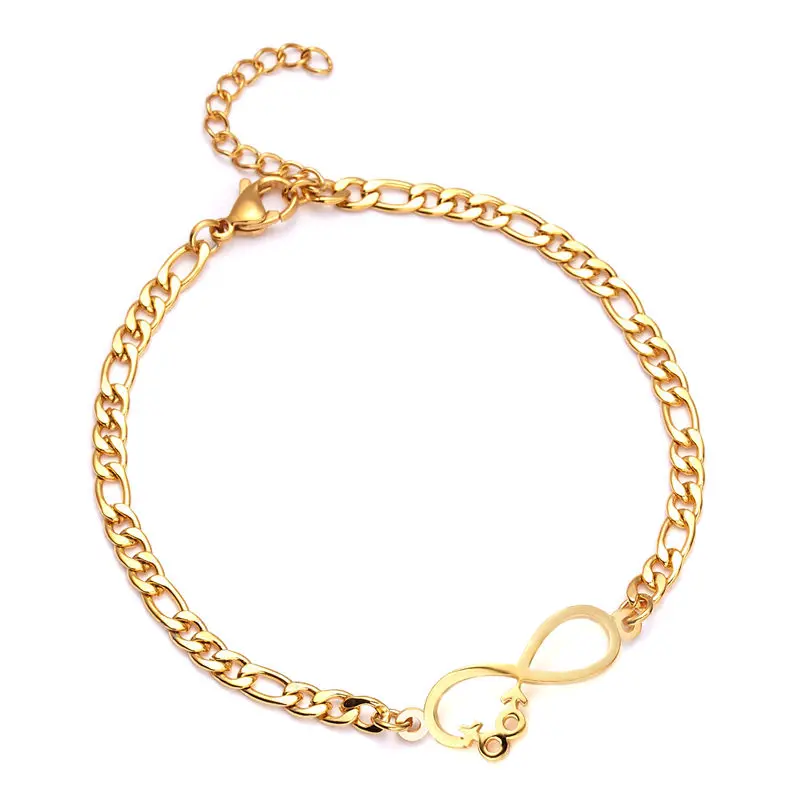 

Male And Female Symbols Infinite 8 Word Stainless Steel Bracelet Eternal Love Jewelry For Women Lover Gift