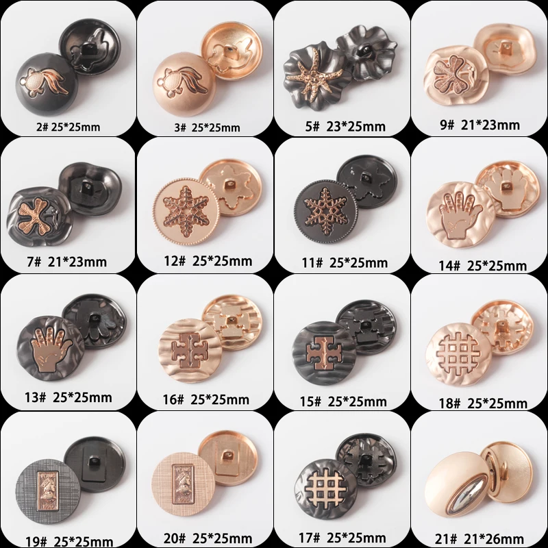 

10pcs 17-25mm British Style gold/black Vintage Antique Metal Blazer Button Set Mix For Blazer, Suits, Sport Coat, Uniform Q2