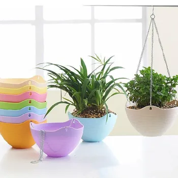 

Many Color For Choose Hanging Flower Plant Pot Chain Basket Planter Holder Home Garden Tools