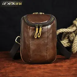 Качество кожи мужской Повседневное Дизайн плечо Crossbody сумка Многофункциональный Мода путешествий пояс Пояс Сумка Для мужчин 611-25b