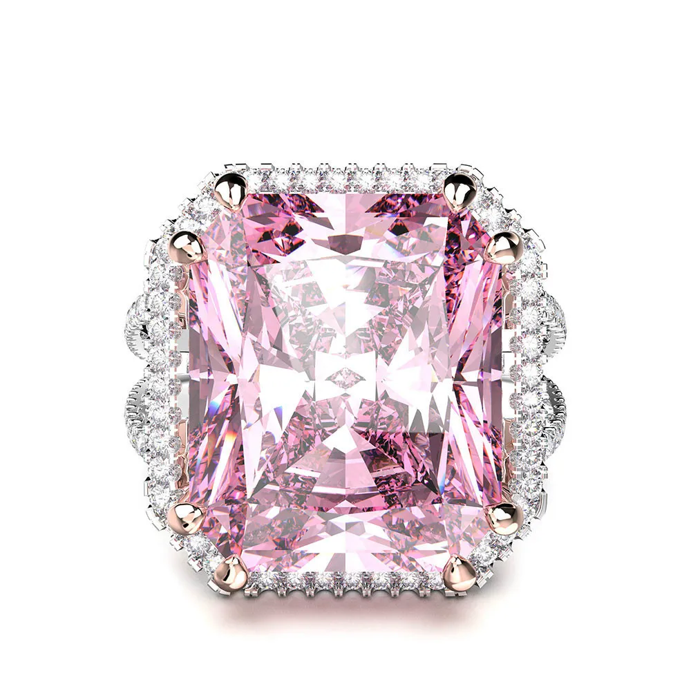 Wong Rain, роскошное, 925 пробы, серебро, розовый сапфир, драгоценный камень, свадебное, обручальное, женское кольцо, ювелирное изделие,, Прямая поставка - Цвет камня: Pink Sapphire