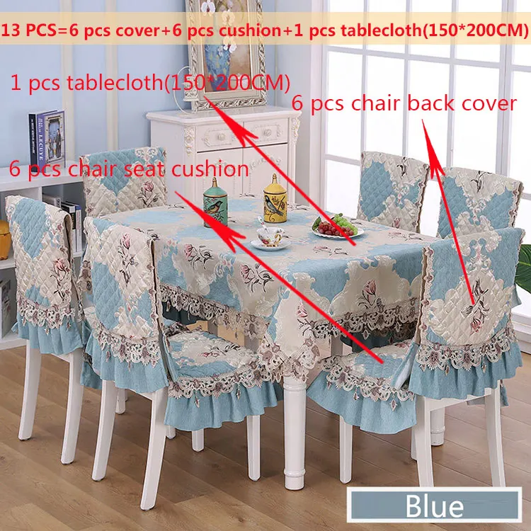 Blue13pcs150x200cm 9/13 шт. печатных скатерть набор современный стул Чехлы Hotel Бытовая обеденный простой синий пыле Водонепроницаемый Скатерти - Цвет: Blue13pcs150x200cm