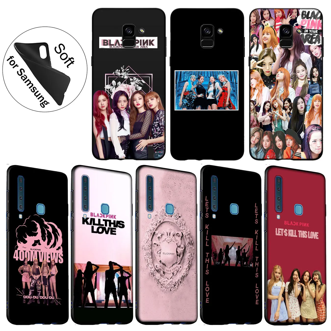 

IYICAO blackpink kill this love Soft Silicone Cover Case for Samsung Galaxy A6 Plus A9 A8 A7 2018 A3 A5 2016 2017 Note 9 8