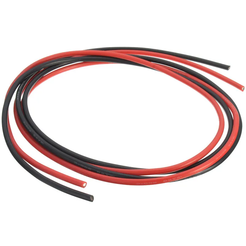 12 AWG 10 футов 3 метра Калибр силиконовый провод гибкий многожильный медный кабель для RC один черный один красный провода