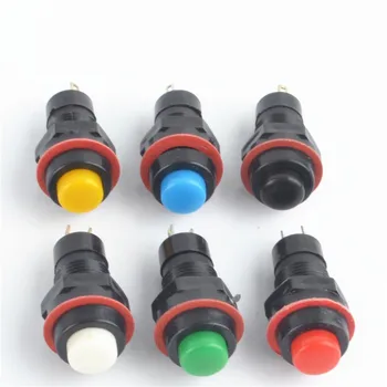 

1/5/10pcs 10mm Momentary / Self-reset 2 Terminal Mini Round Push Button Switch 1NO
