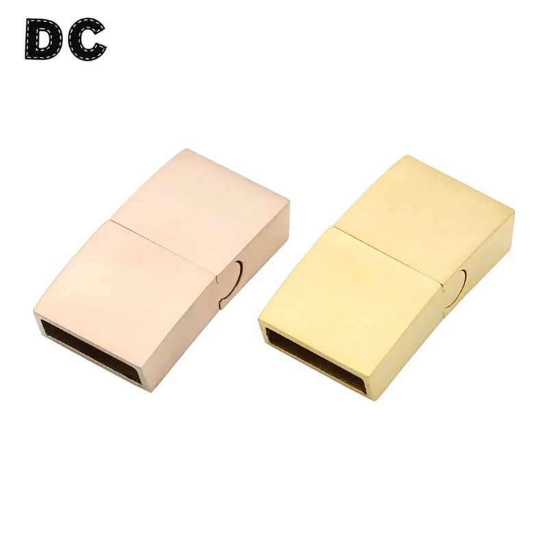 

Hole Size 12.5*3.5 mm Stainless Steel Magnetic Clasps Gold/Rose Color For Leather Bracelet DIY Jewelry Findings F5228