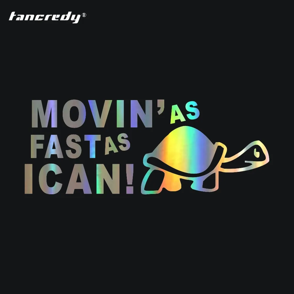 

Tancredy 14.8*6 CM Moving As Fast As I Can Creative Bumper Car Style Sticker Cartoon Decoration Vinyl Decal Car Body Accessories